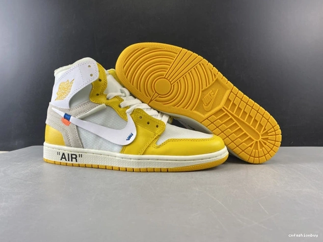 1 Yellow-Cone x NRG Dark Powder White Jordan Off-White Air AQ0818-149 1010